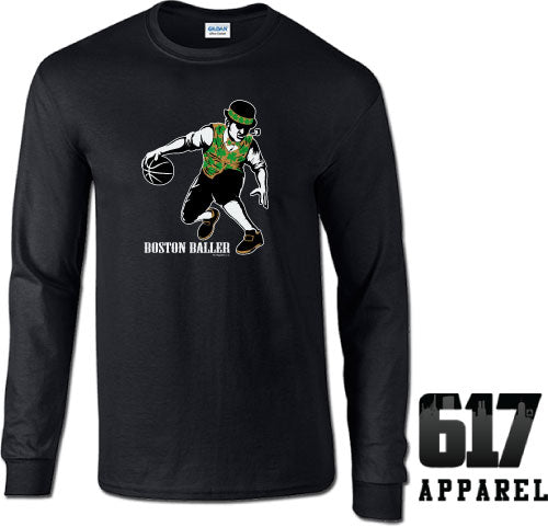 Boston Baller Lucky Basketball Long Sleeve T-Shirt