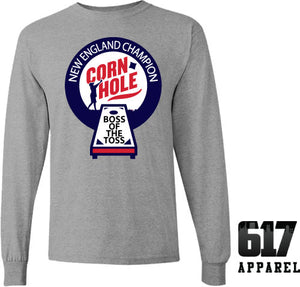 Corn Hole Champion Foxborough Football Tailgating Long Sleeve T-Shirt