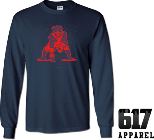 Pat the Skeleton Navy with Red Long Sleeve T-Shirt